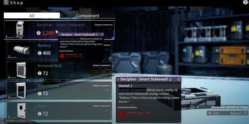 Items in the Trade Port 