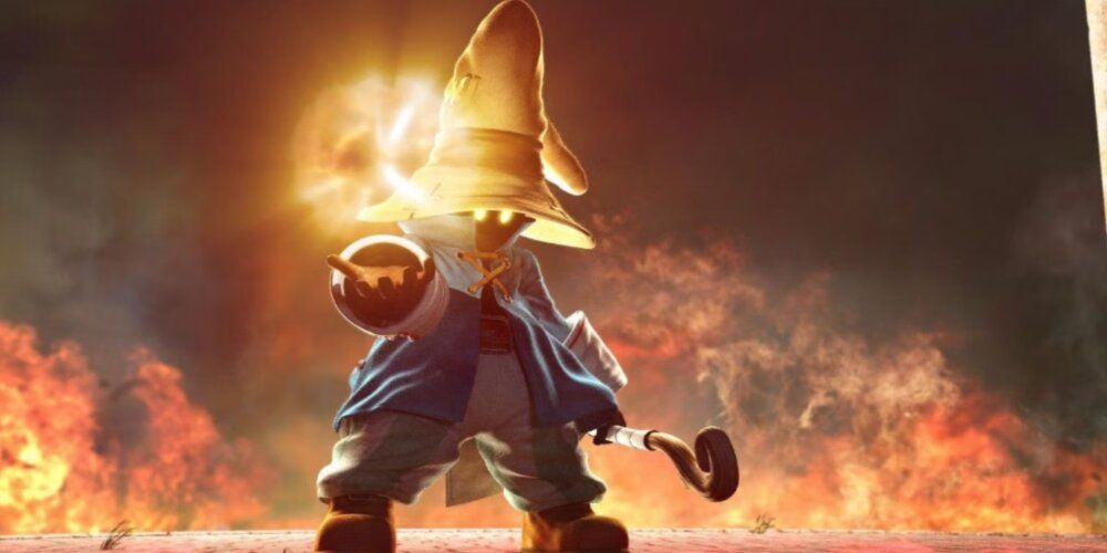 Vivi lighting up a fire spell 