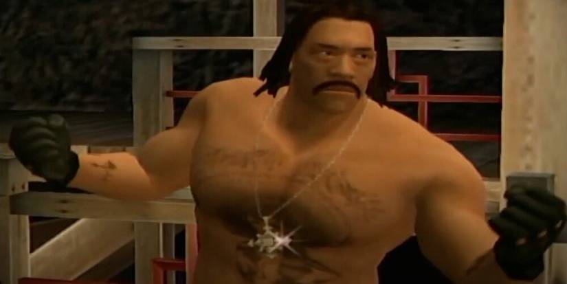 Danny Trejo with his shirt off getting ready for a fight