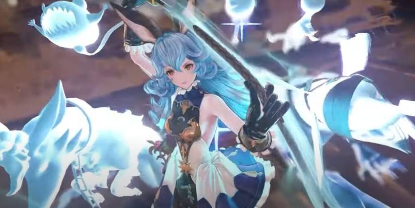 Ferry with multiple blue ghost pets around her 