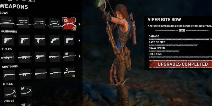 Lara aiming the Viper Bite Bow 