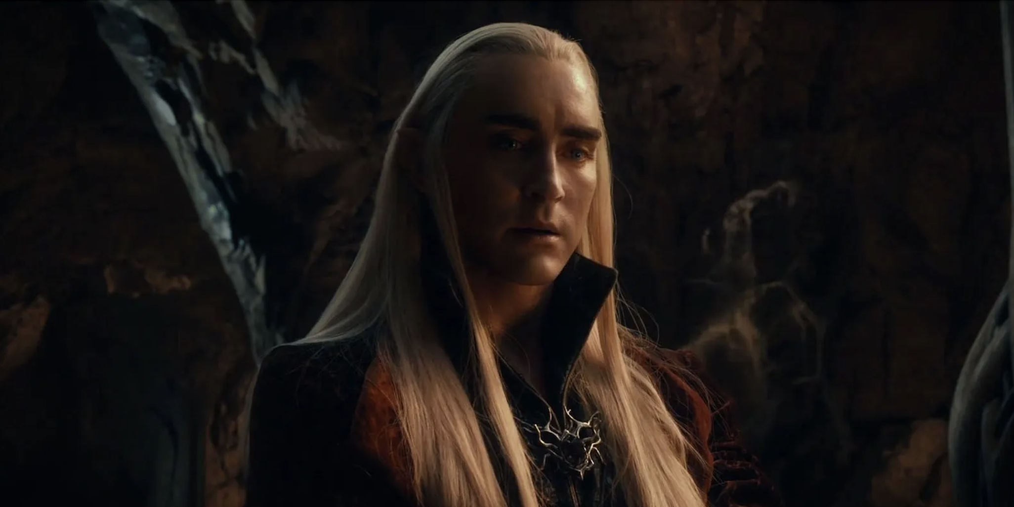 Thranduil in a red robe from The Hobbit