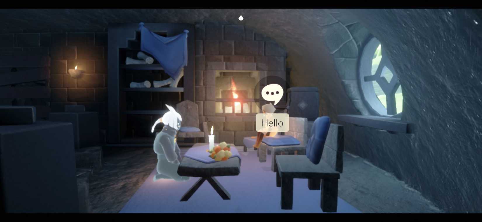 Sky Children talking to a character saying Hello