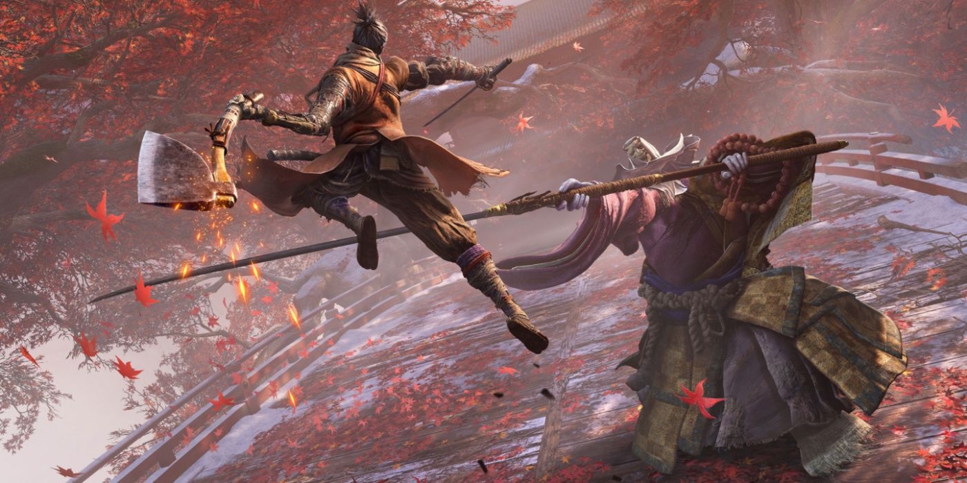 Sekiro Shadows Die Twice Wolf fighting the Corrupted Monk