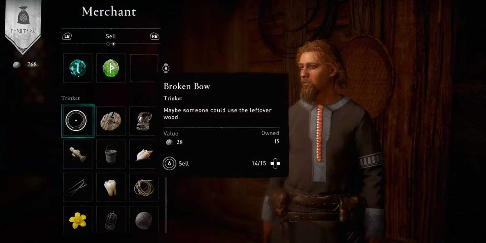 selling trinkets ac valhalla