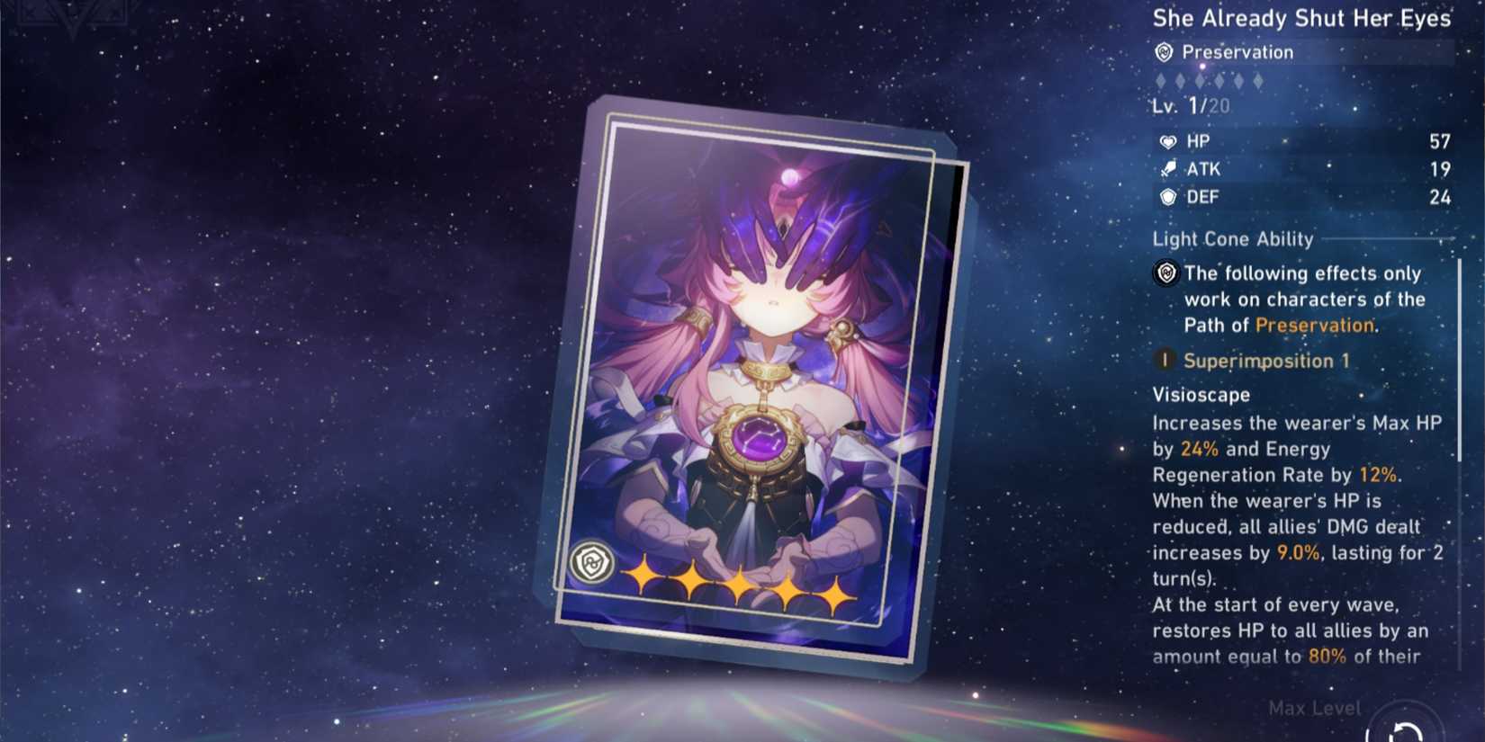 She Already Shut Her Eyes Light Cone Honkai Star Rail