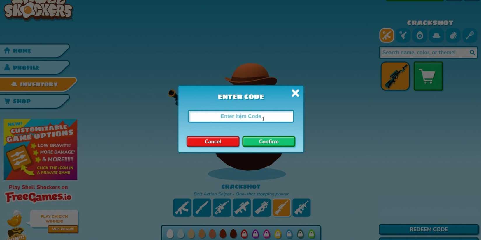 Shell Shockers Codes