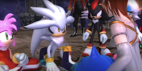 Silver calling on Elise to use the Chaos Emeralds in sonic 06