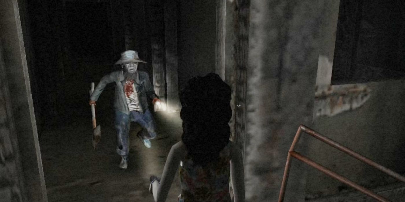 Zombie with flashlight in Siren game