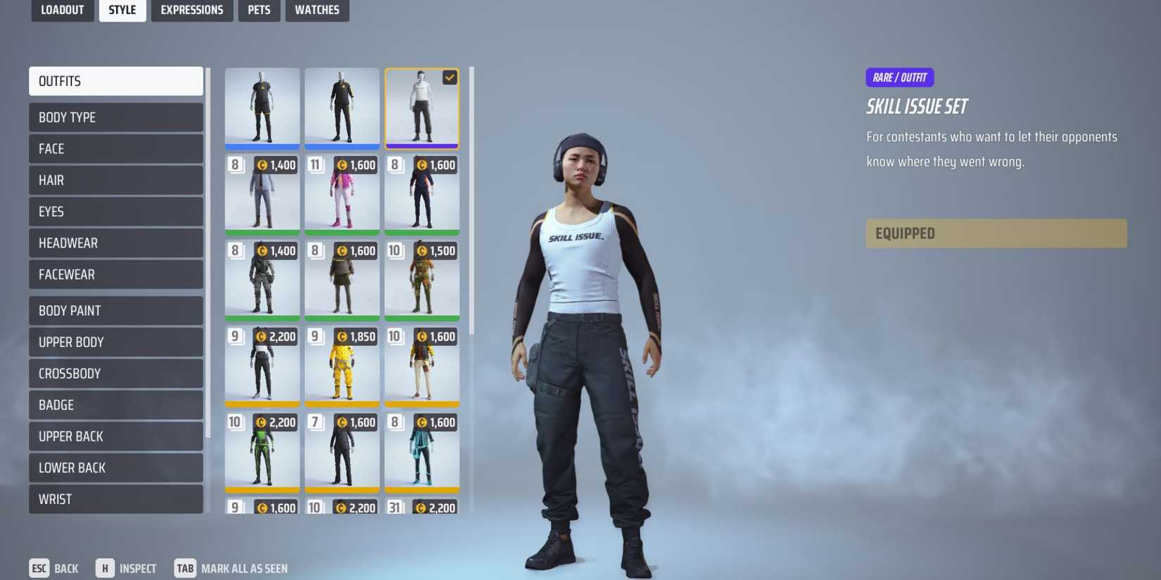 The Finals redeem code in Discord Quest: Skill Issue skin set equipped 