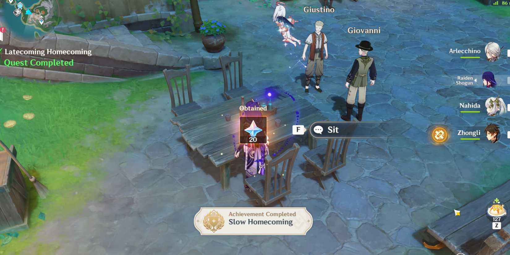 slow homecoming achievement in genshin impact latecoming homecoming quest