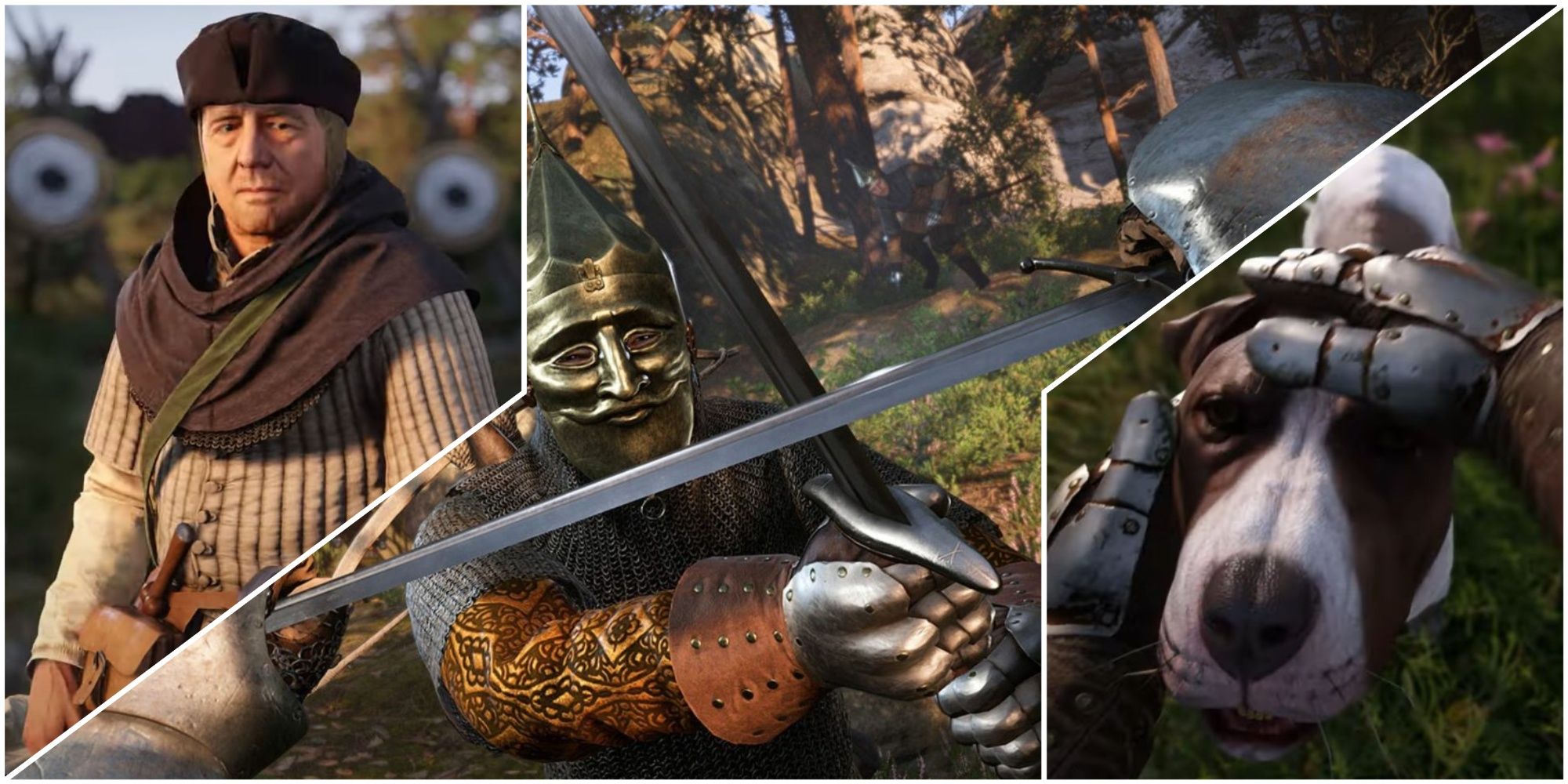 A collage of difference scenes from the Kingdom Come Deliverance 2 Trailer