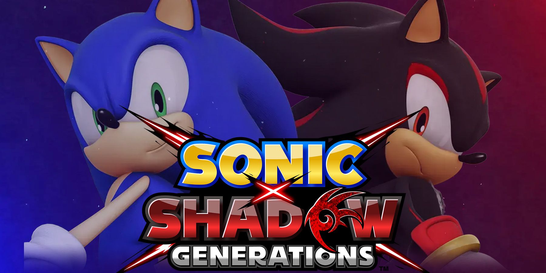 Sonic x Shadow Generations hero artwork with game logo in 2x1 aspect ratio