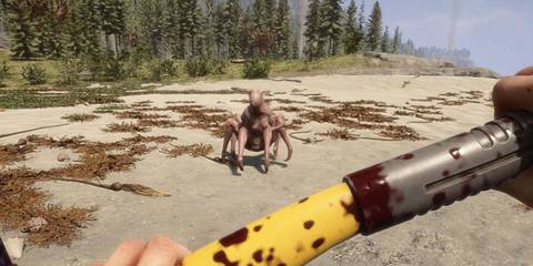 A monster approaching the player in Sons of the Forest