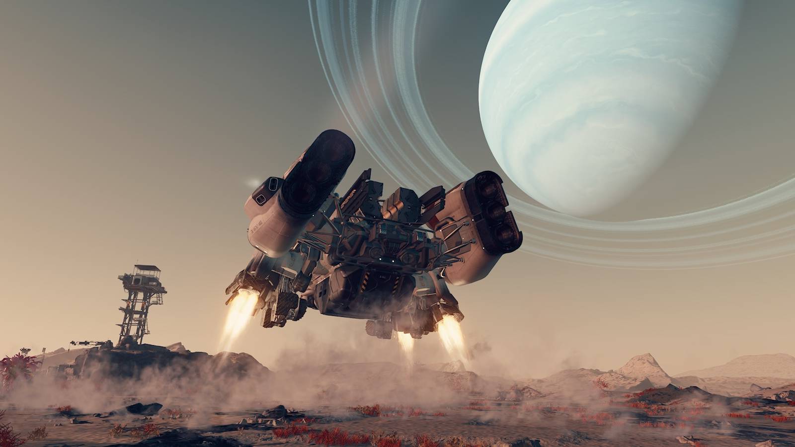 spaceship-landing-starfield