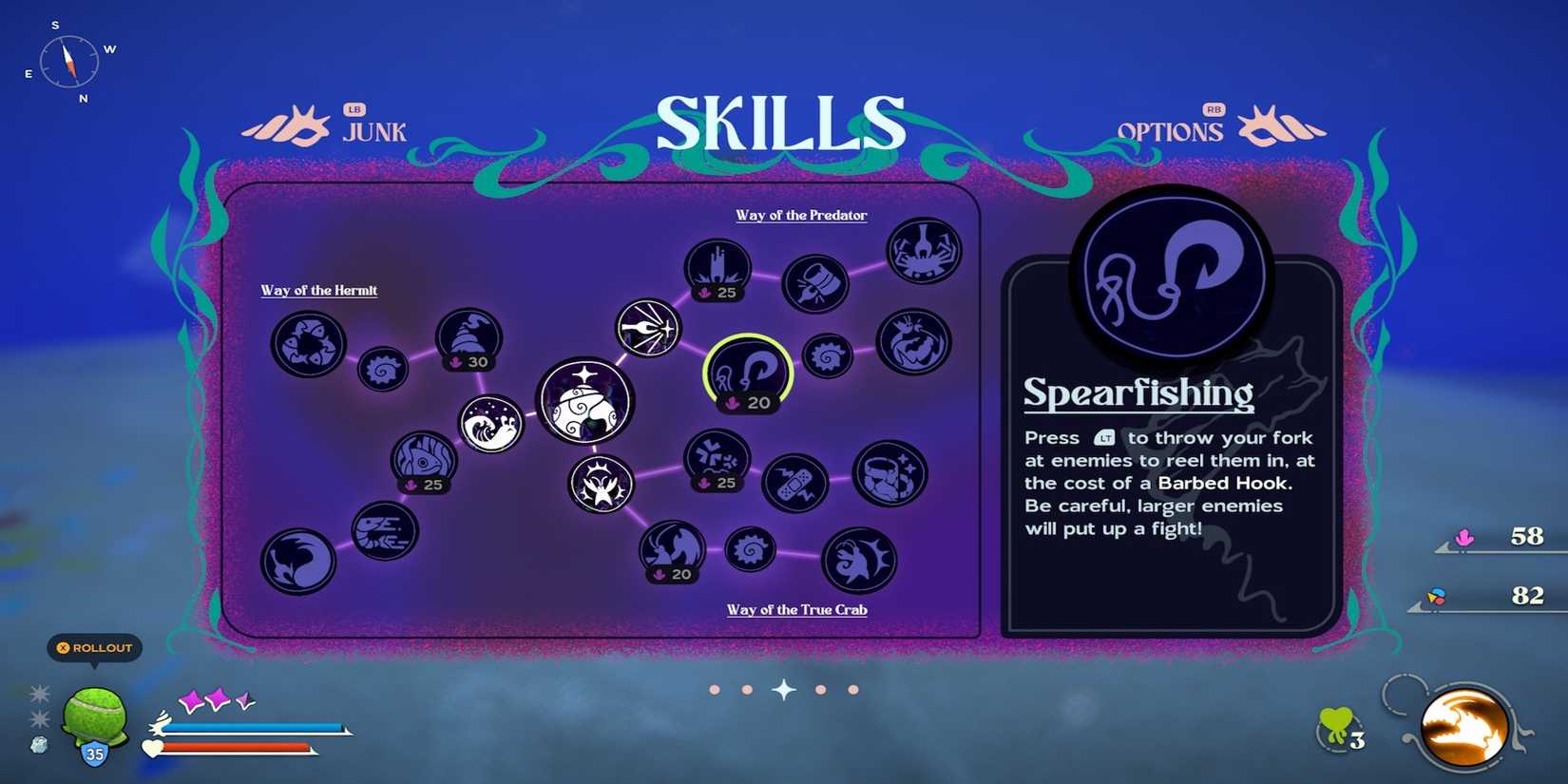 Spearfishing skill in Another Crab's Treasure