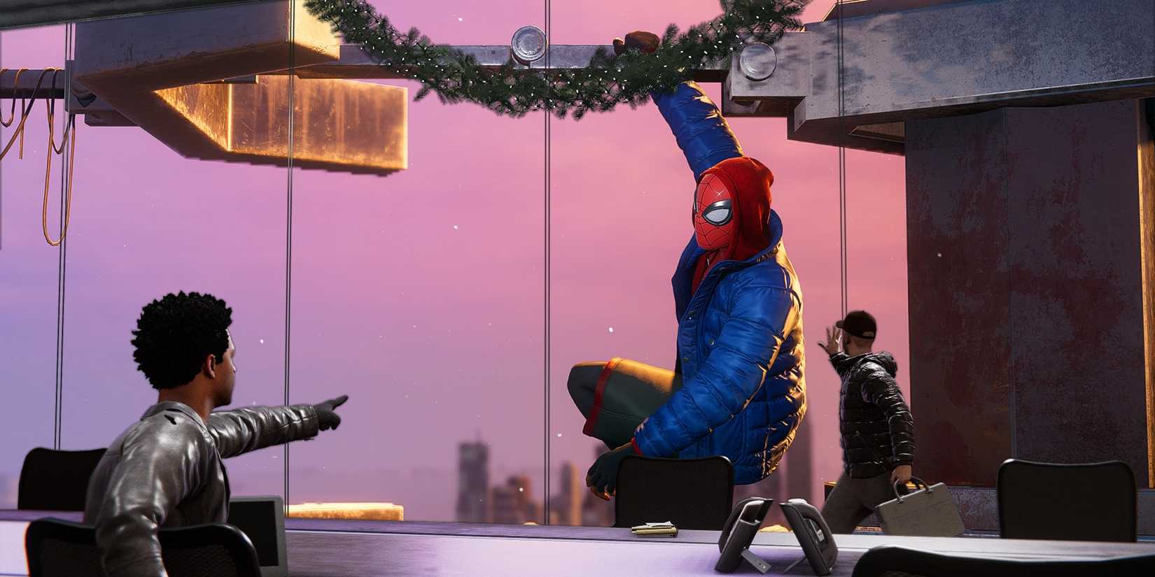 spider-man npc looking at miles morales