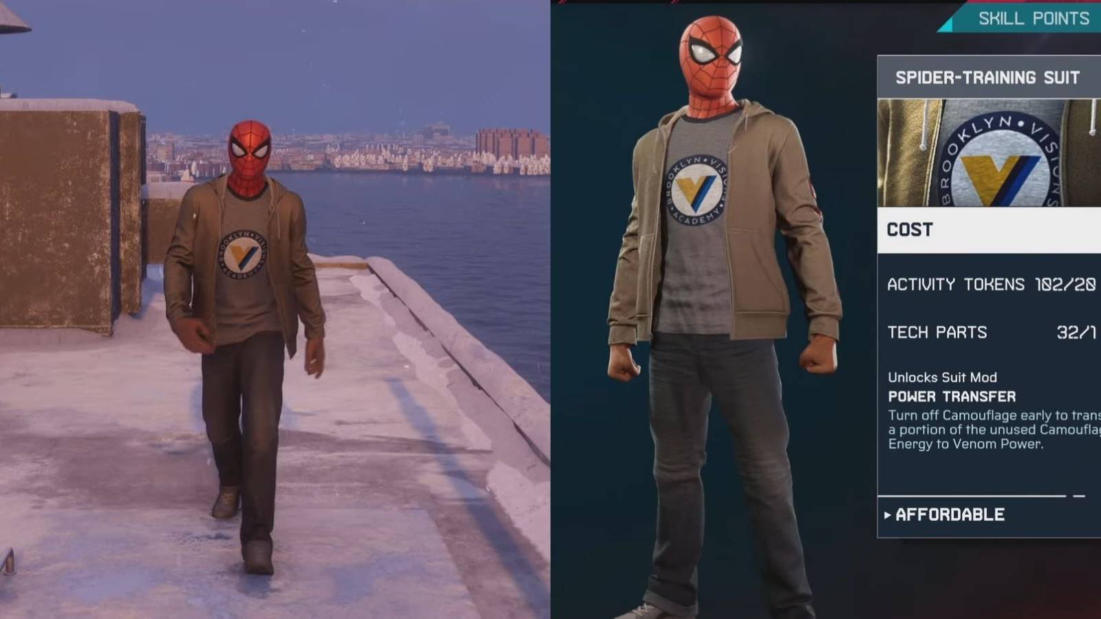 miles morales wearing spider-training suit