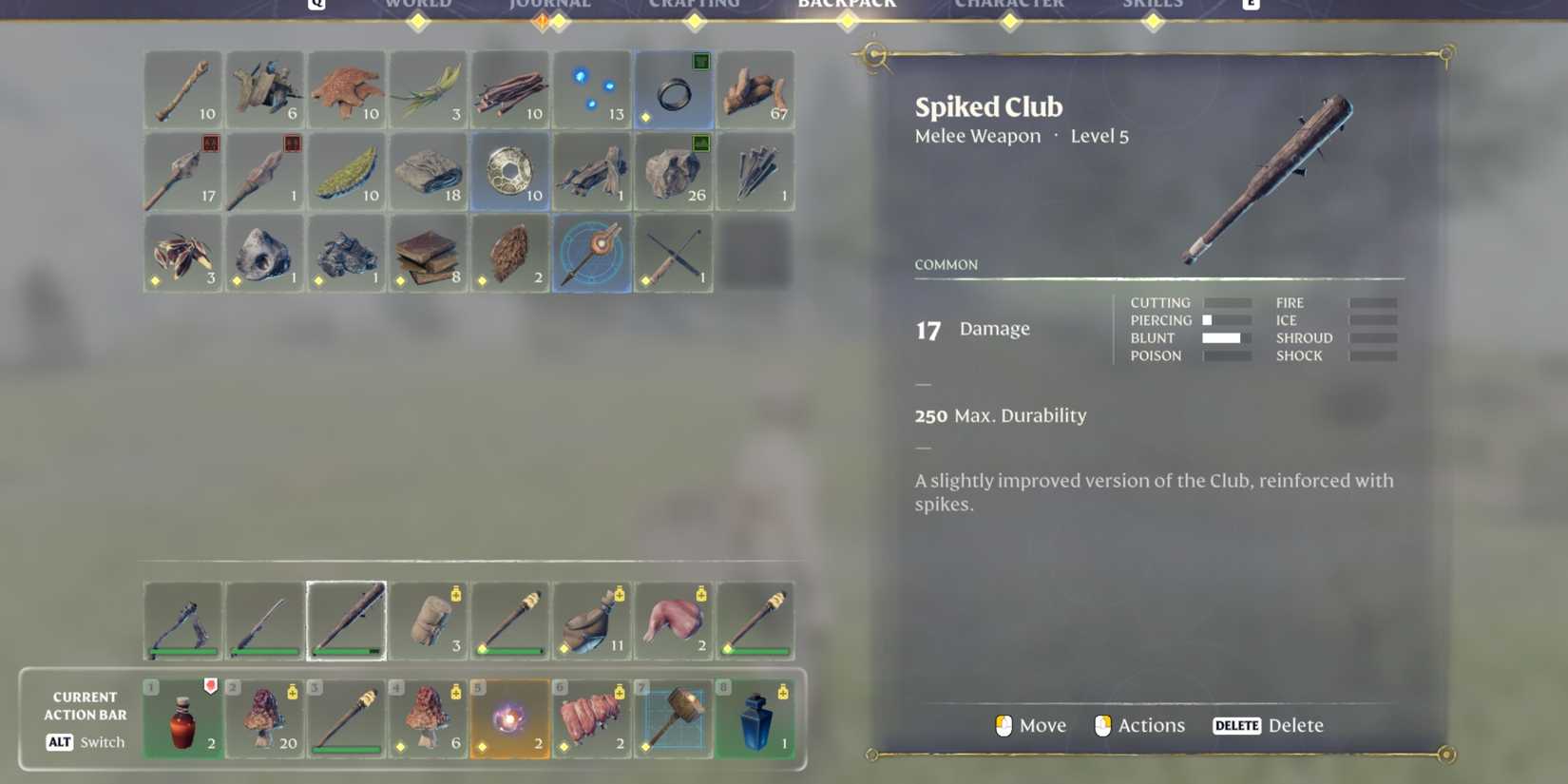 Spiked Club Weapon For Warriors In Enshrouded