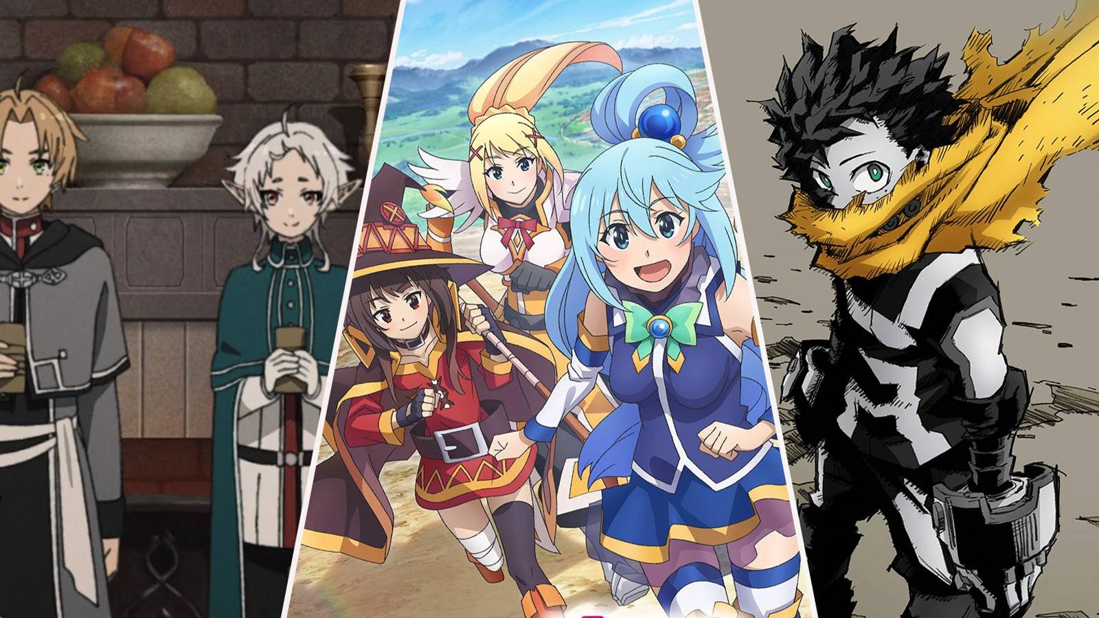 spring 2024 anime season mushoku tensei konosuba and my hero academia
