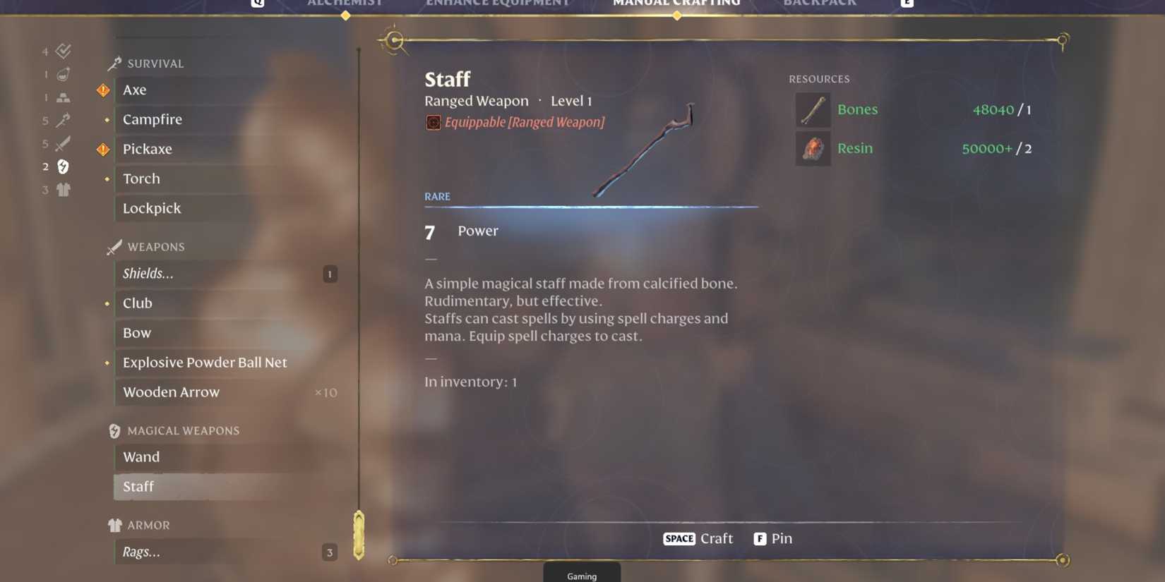 Staff Wizard Weapon In Enshrouded