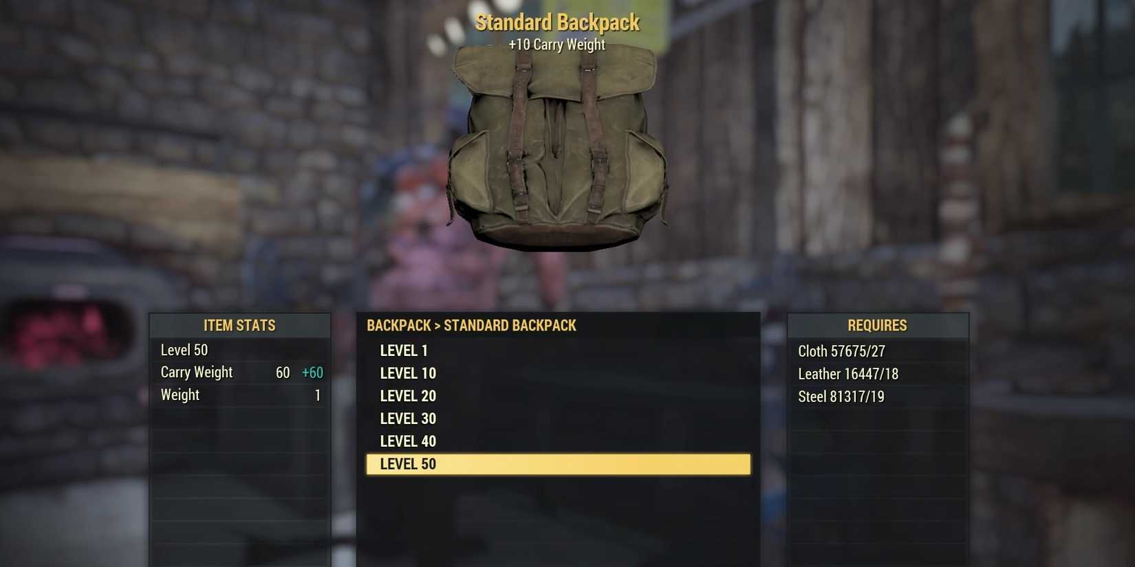 Standard Backpack in Fallout 76
