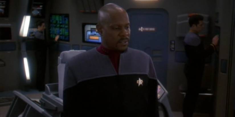 Sisko contemplates an evil deed in Star Trek's "For the Uniform".