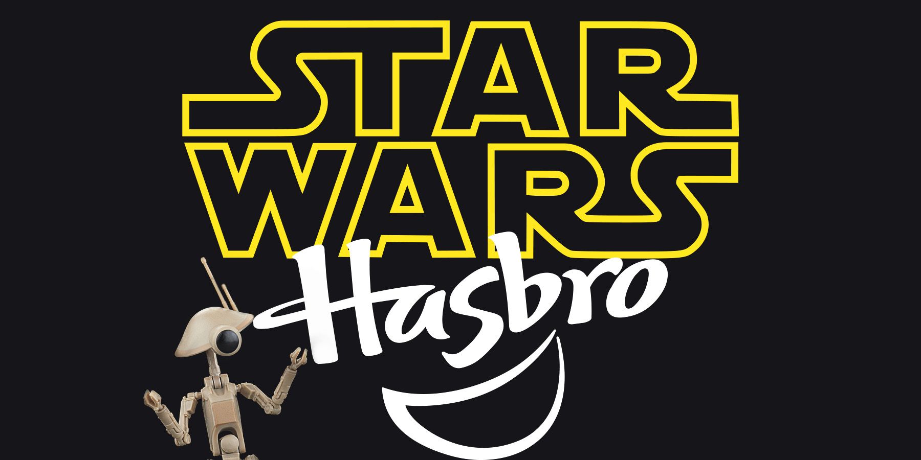 Star Wars and Hasbro logos next to The Black Series pit droid