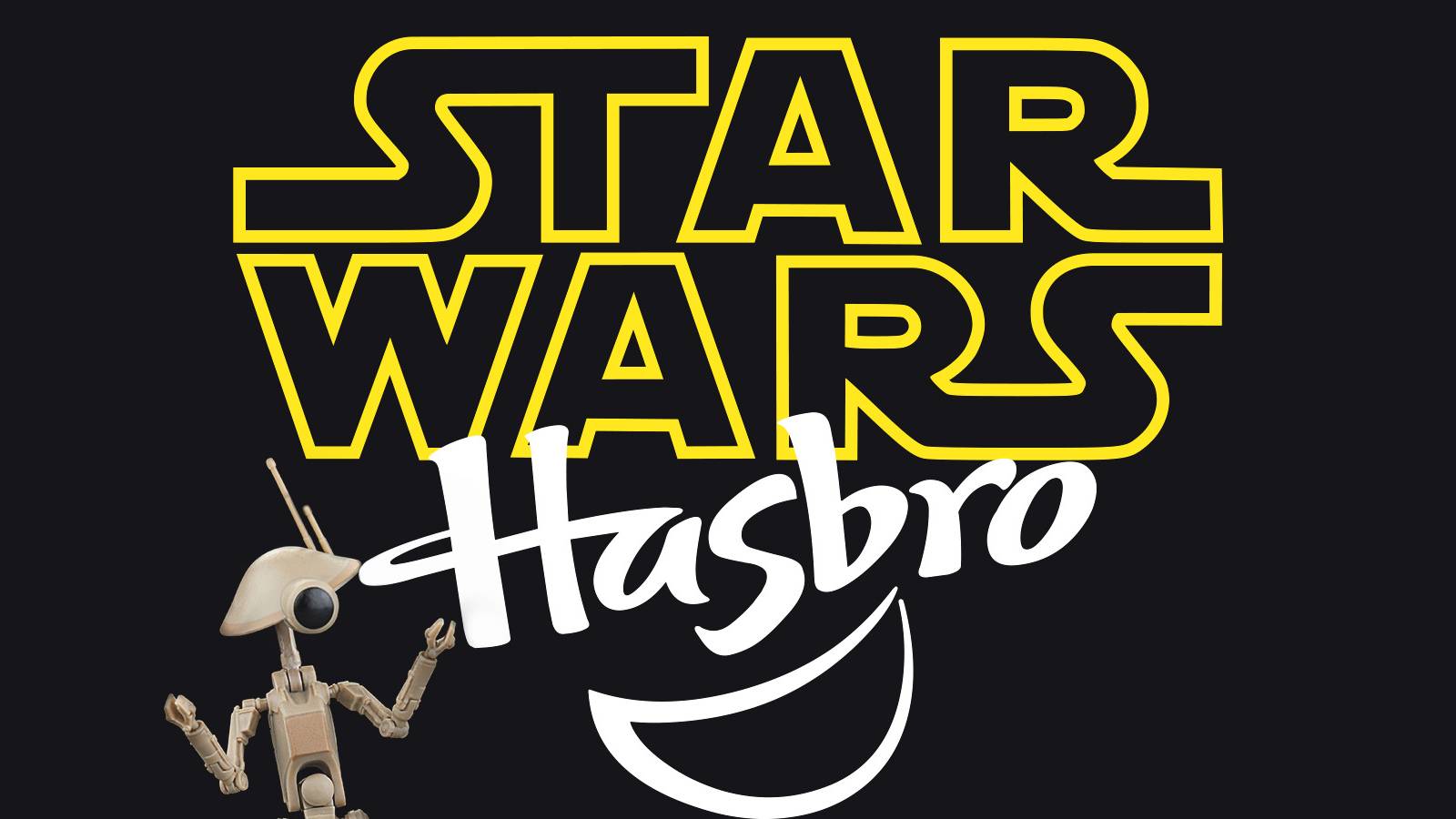 Star Wars and Hasbro logos next to The Black Series pit droid