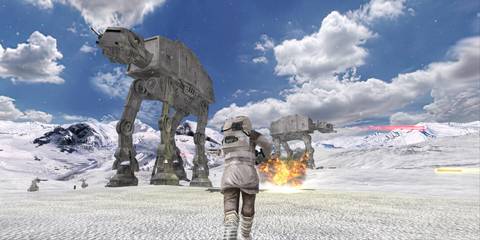 Star Wars Battlefront Classic - approaching an At-At