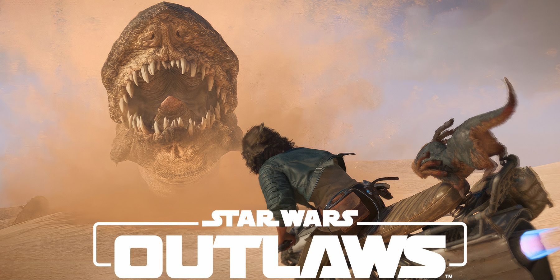 Star Wars Outlaws April 2024 Story Trailer thumbnail upscaled with game logo