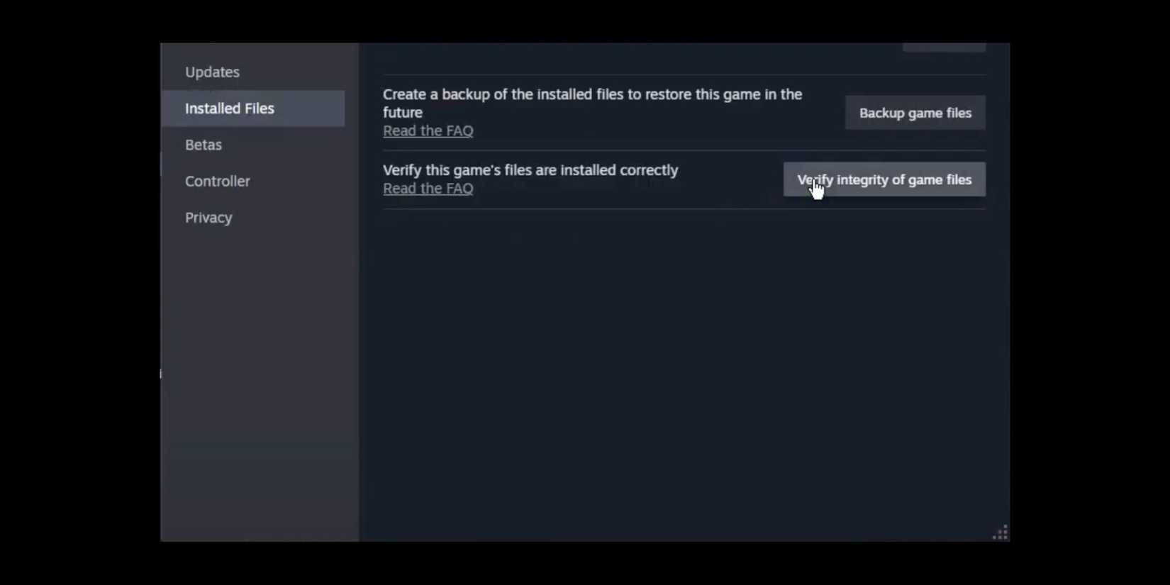 steam’s setting for verifying integrity of game files.