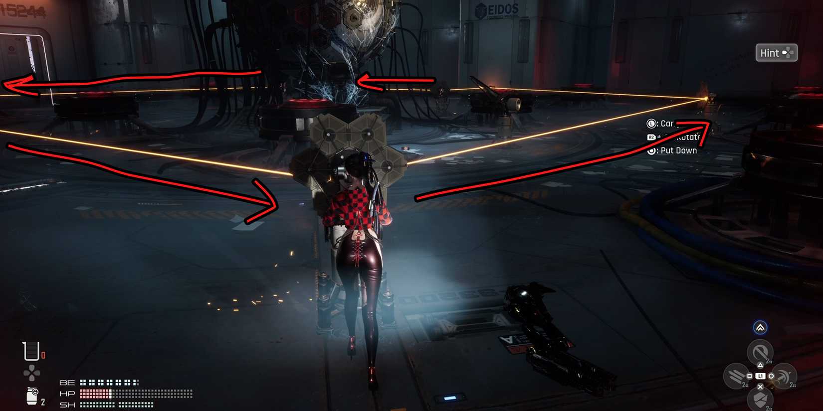 stellar blade how to move the laser reflectors to overload the generator at the center 3