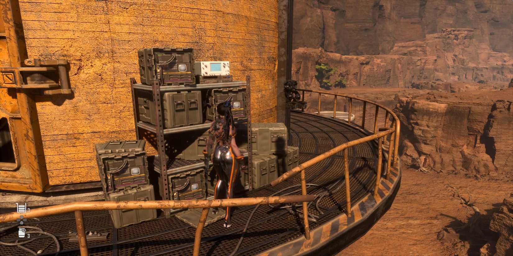 Eve Approaching A Service Drone To Jump On