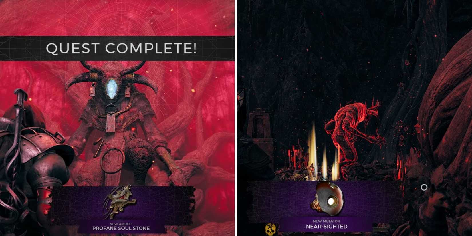 The Remnant 2 character is showing the rewards from both outcomes when dealing with the Root Statue.