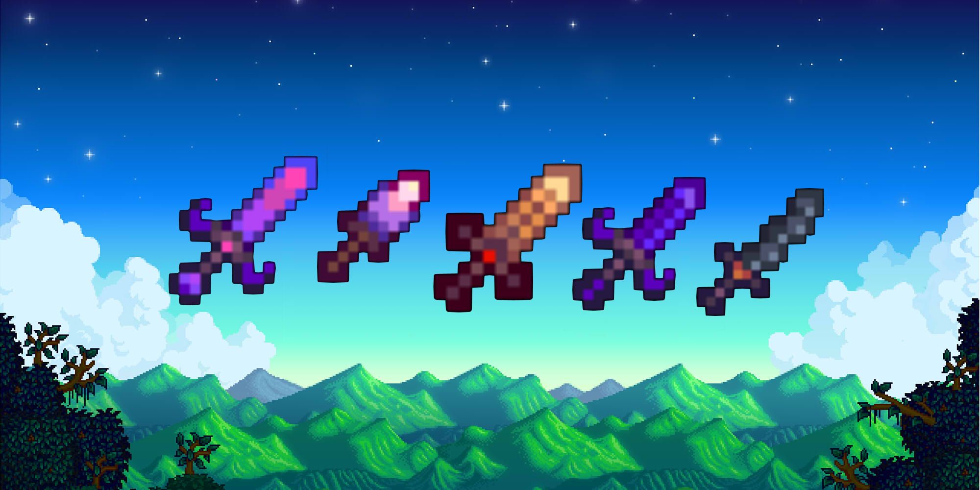 Various daggers in Stardew Valley