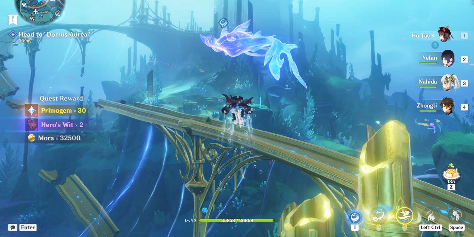 swimming to scylla in genshin impact