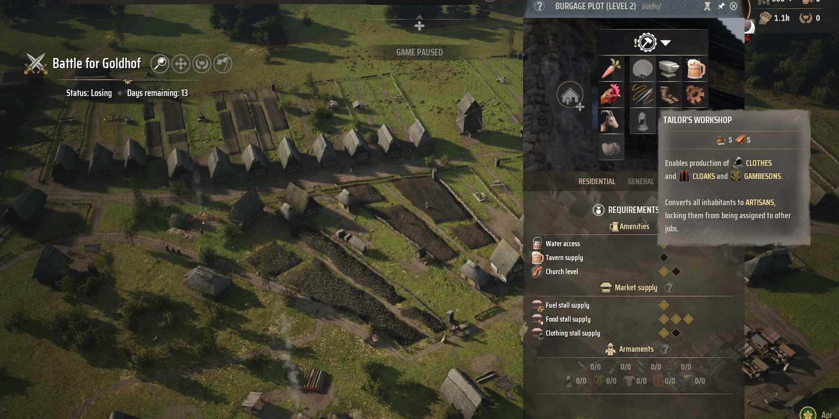 tailors workshop manor lords