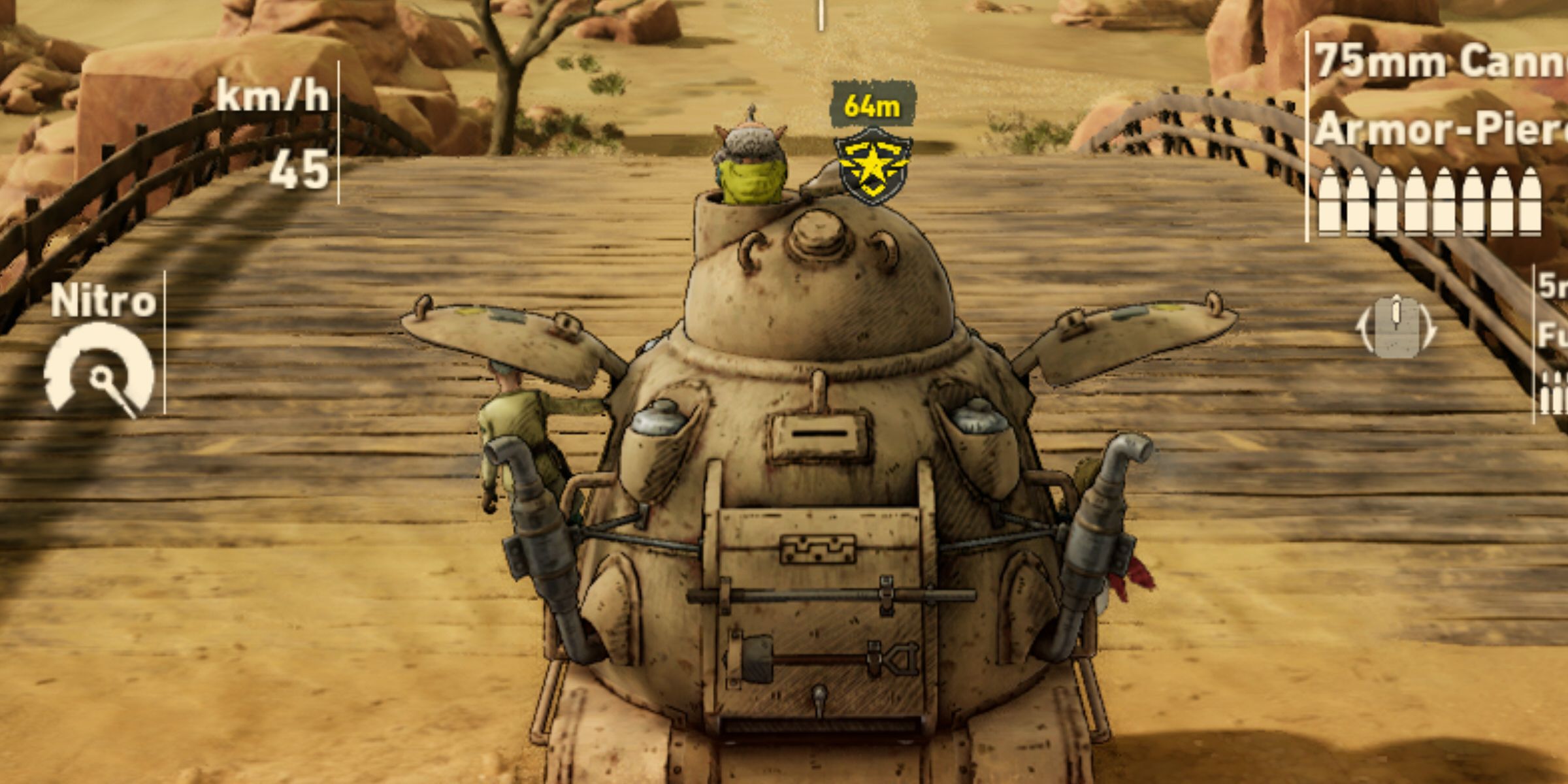 tank gameplay in sand land