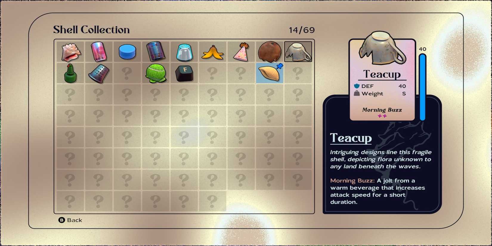 Teacup shell in Another Crab's Treasure