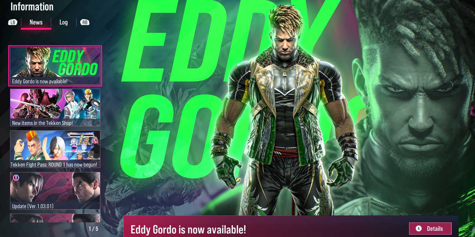 Tekken 8 - Eddy News On Main Menu