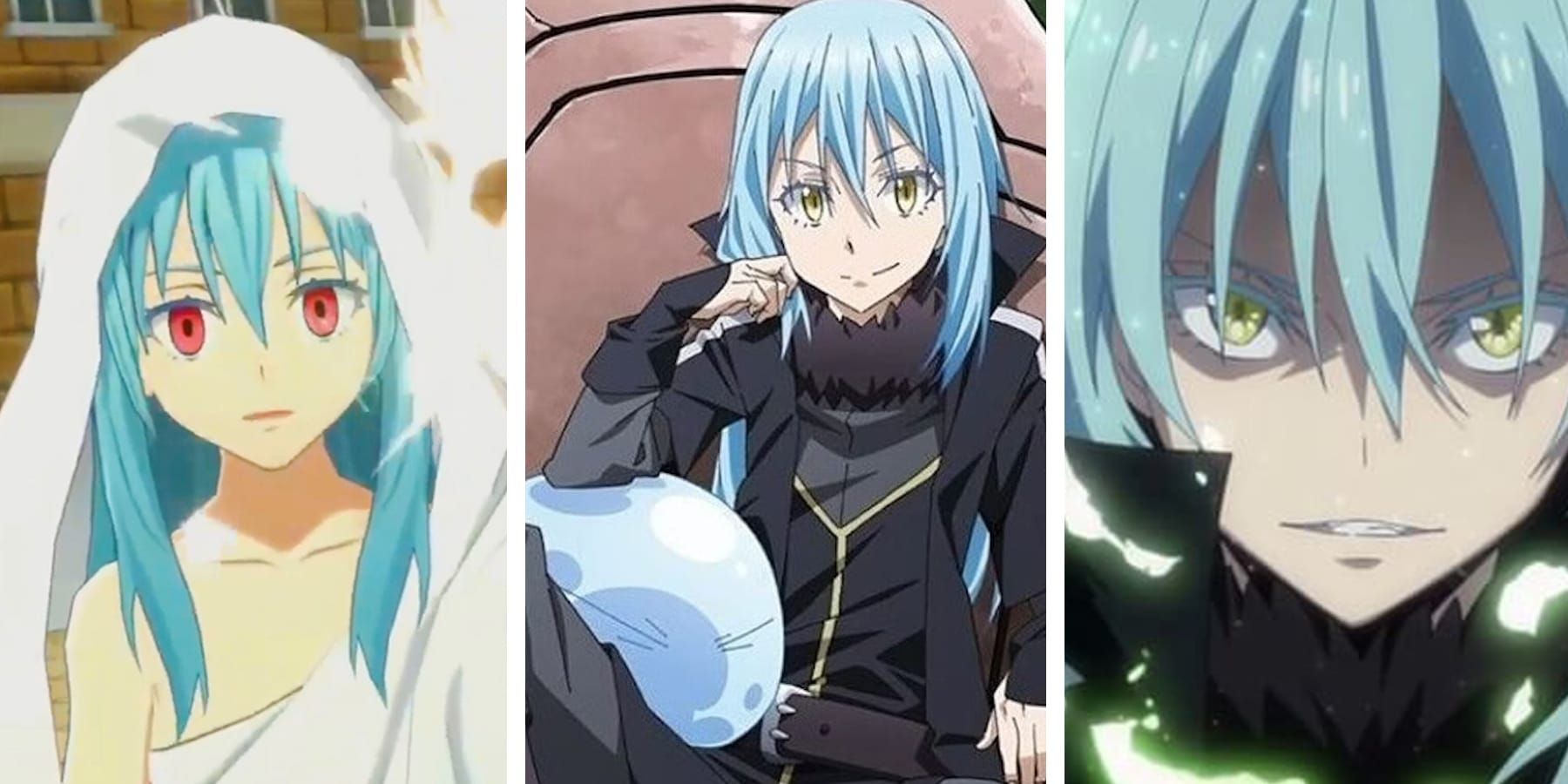 A split image of Rimuru in That Time I Got Reincarnated as a Slime