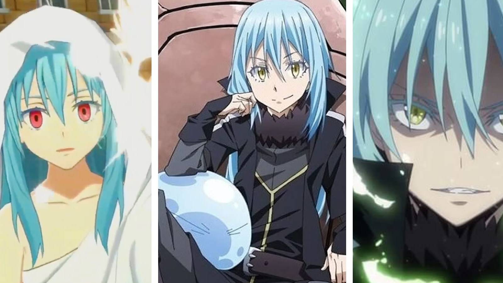 A split image of Rimuru in That Time I Got Reincarnated as a Slime