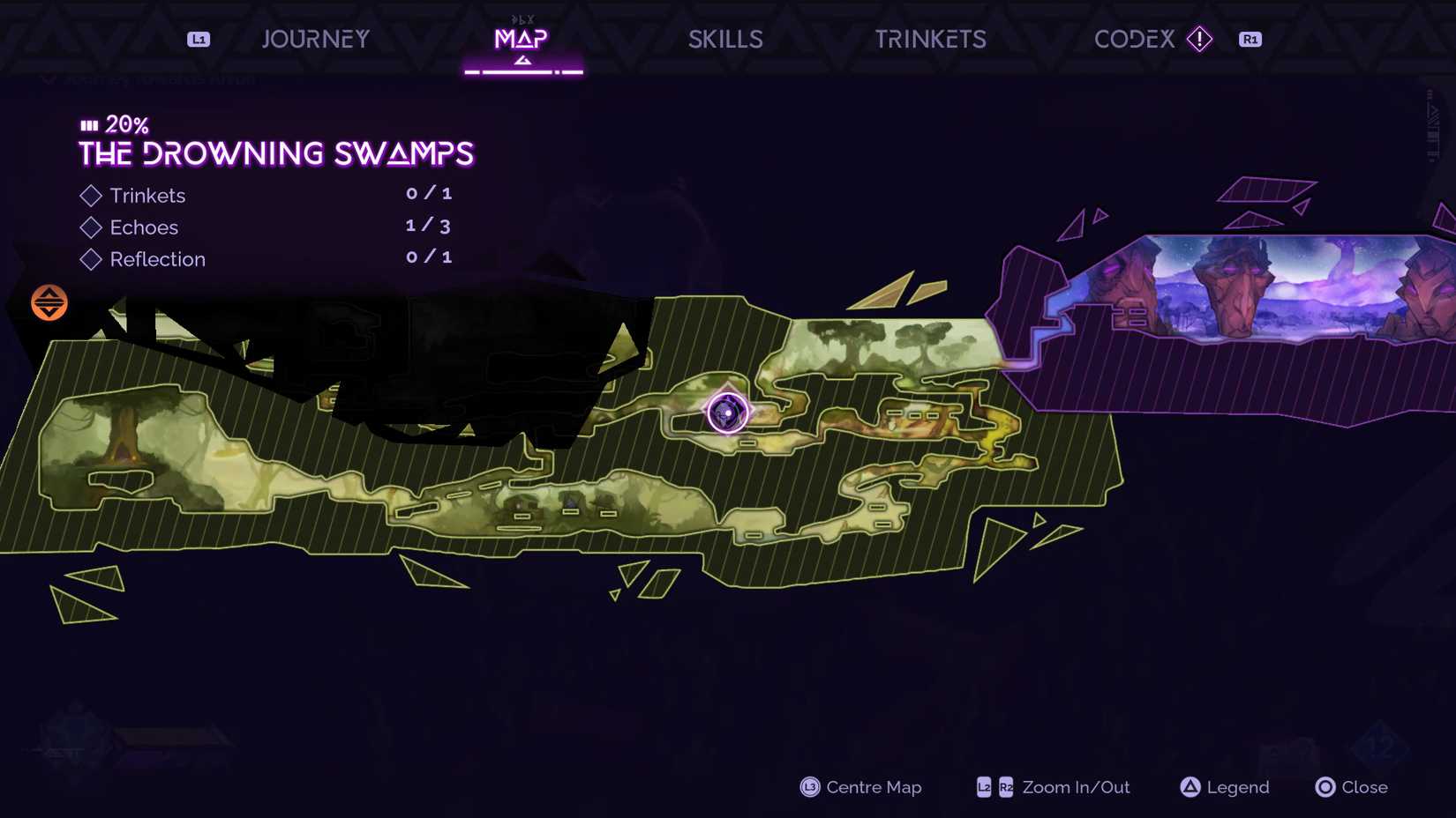 The Great Tree Map in Tales of Kenzera