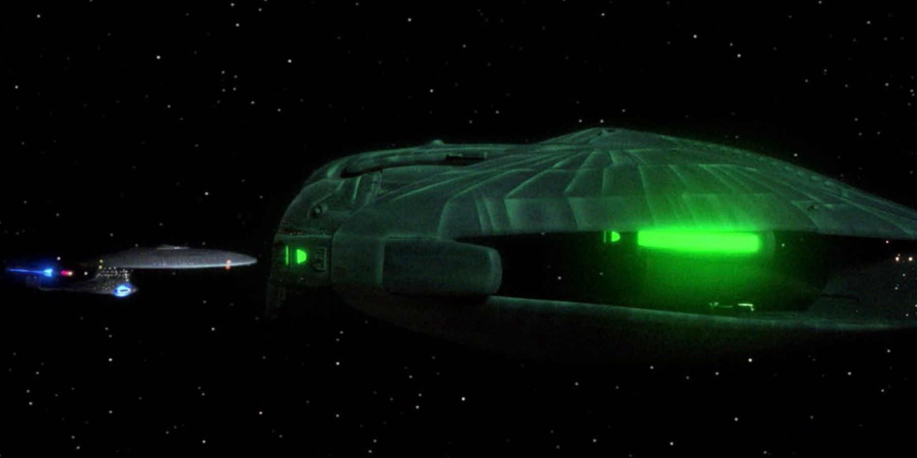Enterprise-D Encounters a Romulan Warbird for the first time in The Neutral Zone