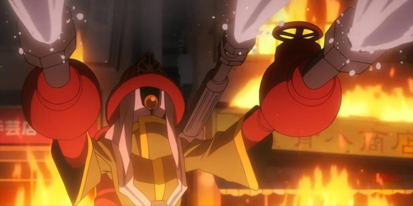 The Pro Hero Backdraft trying to put off some fires.