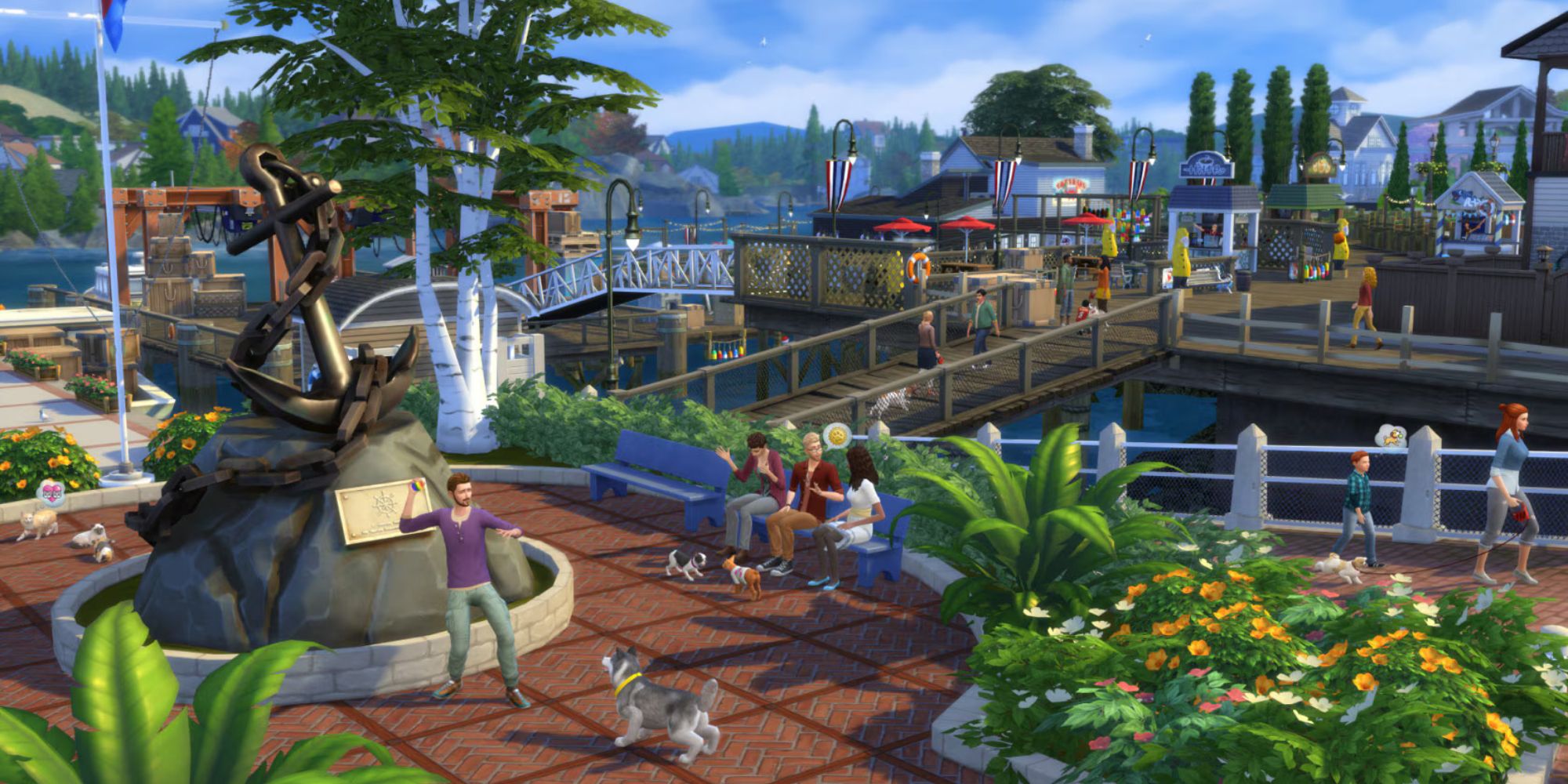 Cats and Dogs art, Sims at a dog park in Brindleton Bay at the Dog Training Club