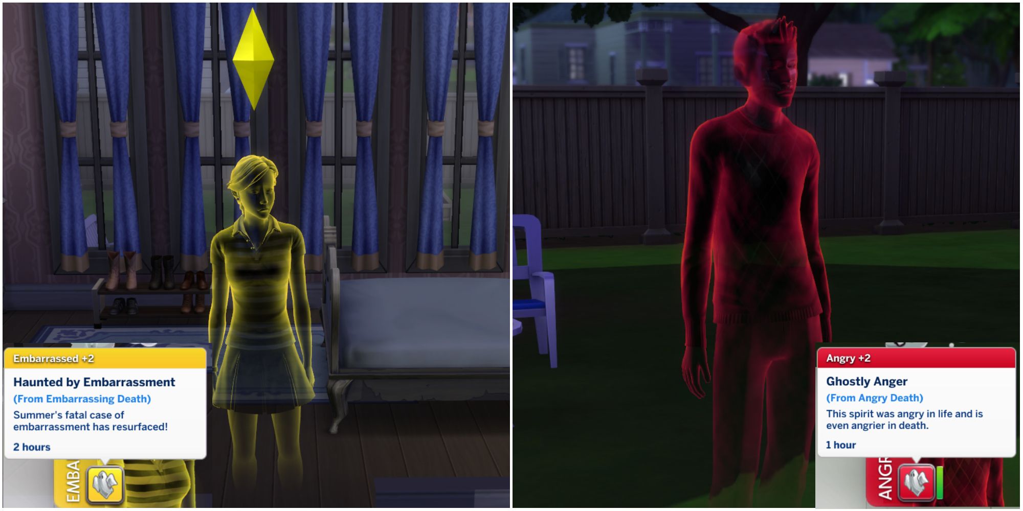 The emotional effects of sims after they have died an emotional death