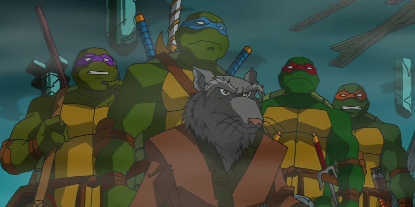 The Turtles and Splinter in Teenage Mutant Ninja Turtles 2003