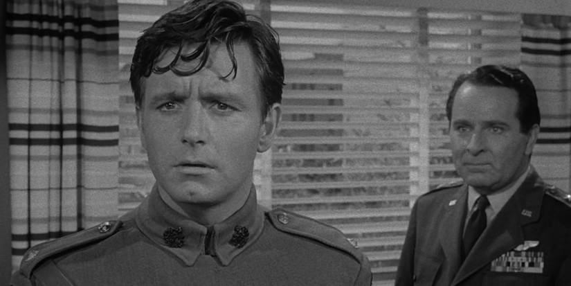 Bemused time-traveler Decker in The Twilight Zone's "The Last Flight".\